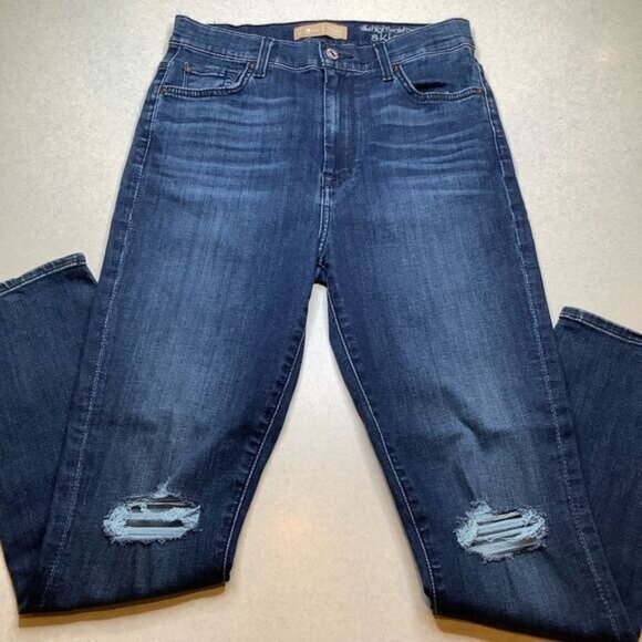 7 For‎ All Mankind Jeans 27 B(Air) High Waist Ankle Skinny Authentic Myst… - Picture 3 of 7
